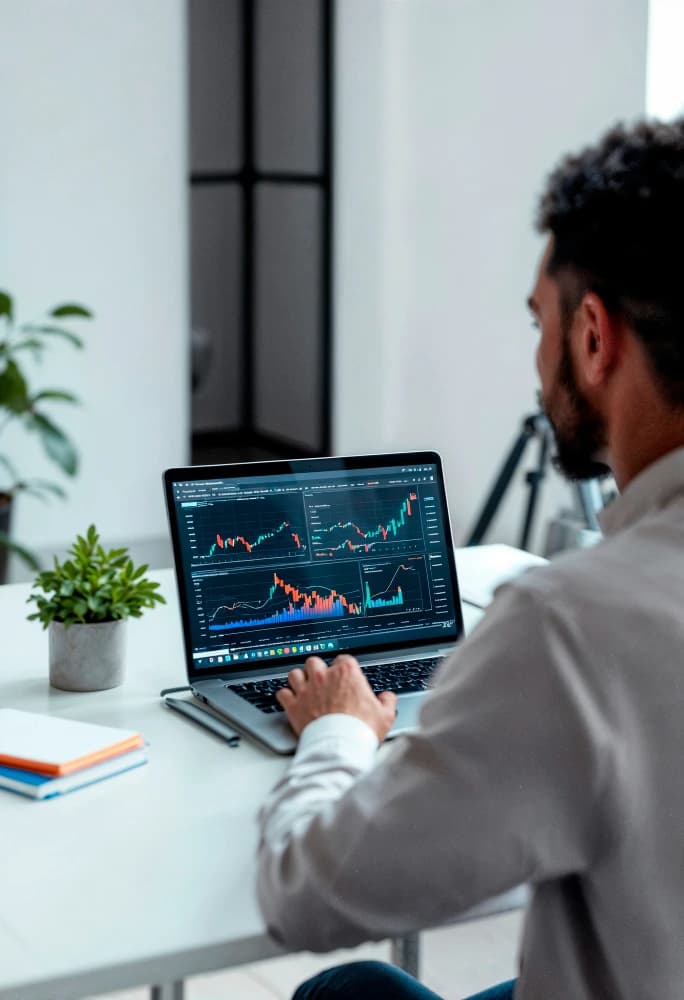 Trader professionnel en train de travailler - Amazonia Investing